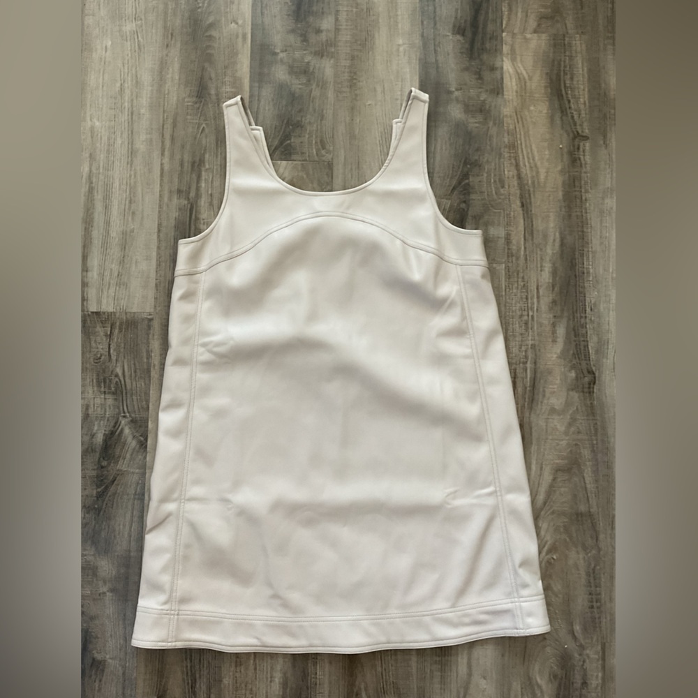 By Anthropologie Pilcro Faux-Leather Scoop-Neck Shift Mini Dress size 14 new nwt - Picture 4 of 6